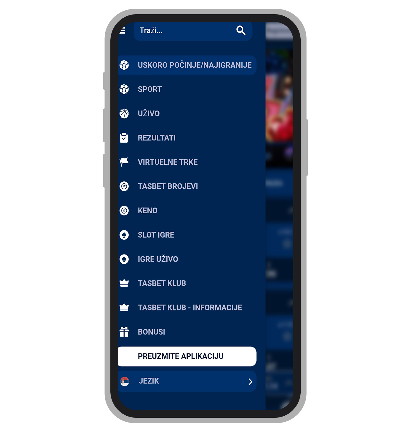 Tašbet android aplikacija