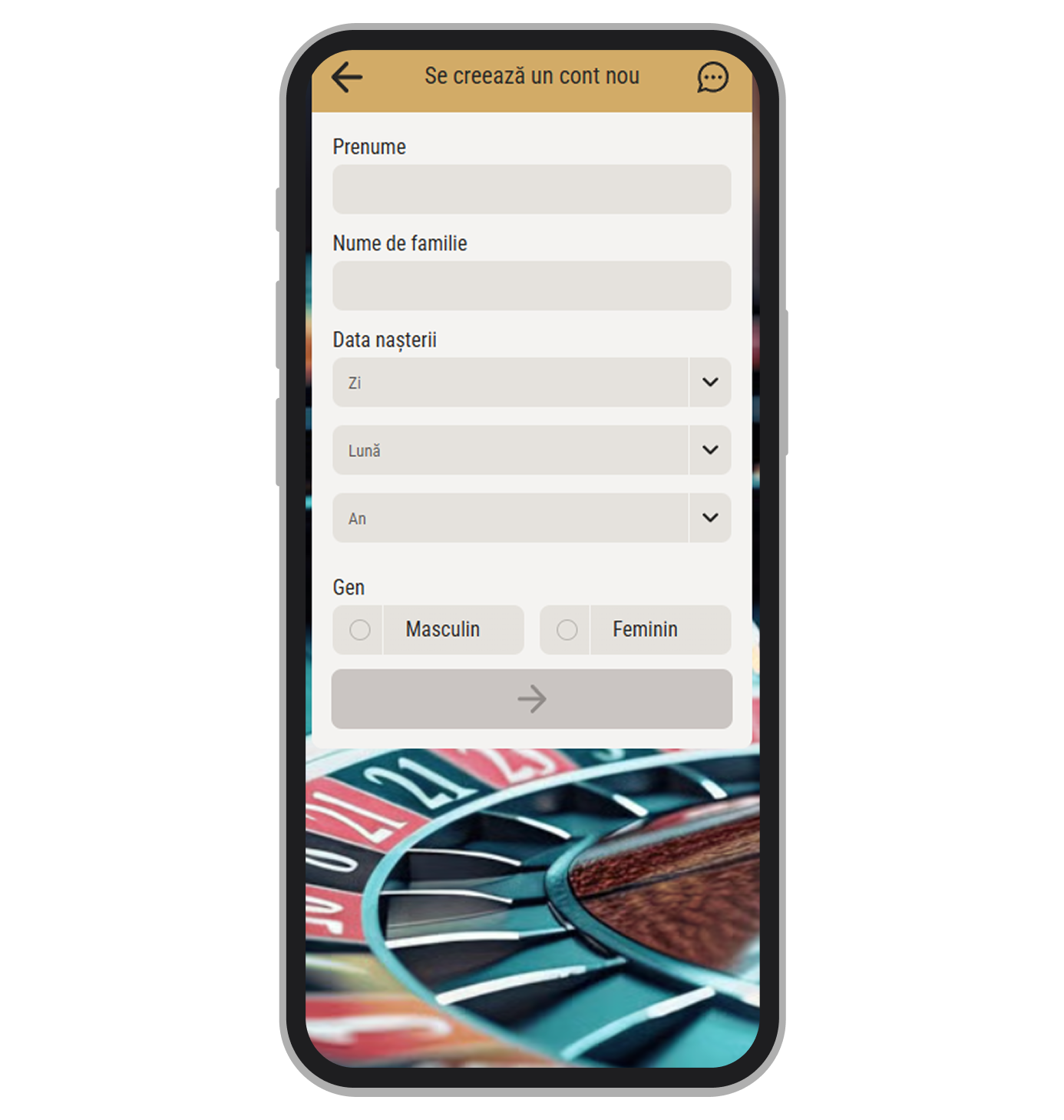 Butonul „Înregistrare” de la One Casino