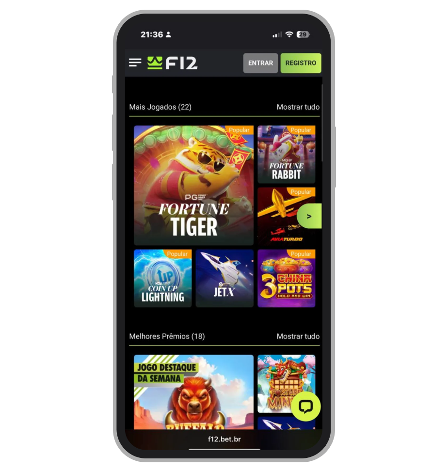 Slots no F12 cassino