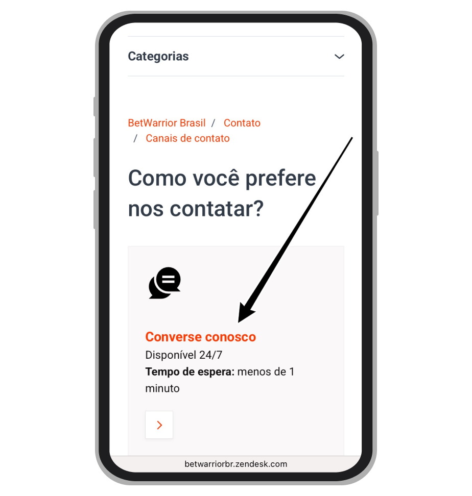 Toque em "Converse conosco"