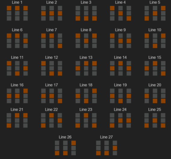 Линии выплат в бонусе