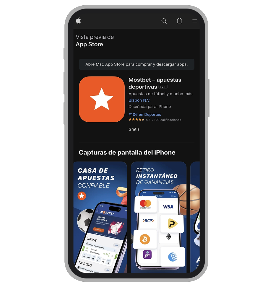 Descargar Mostbet en iOS