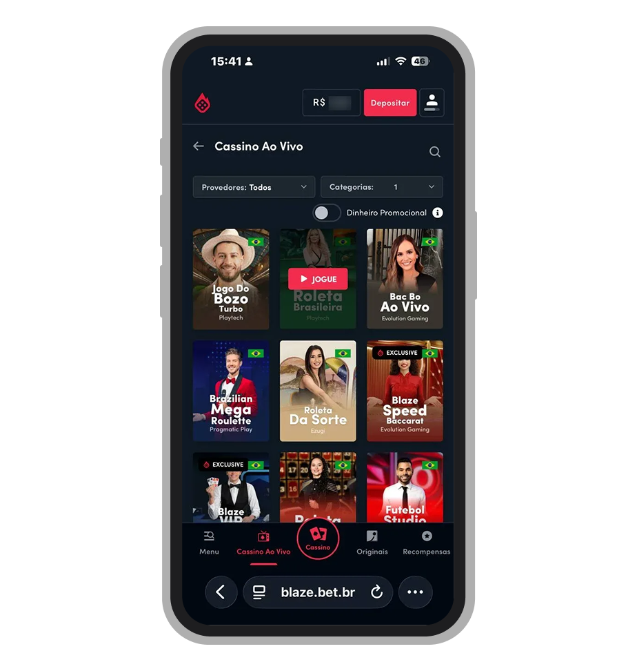Cassino ao vivo Blaze