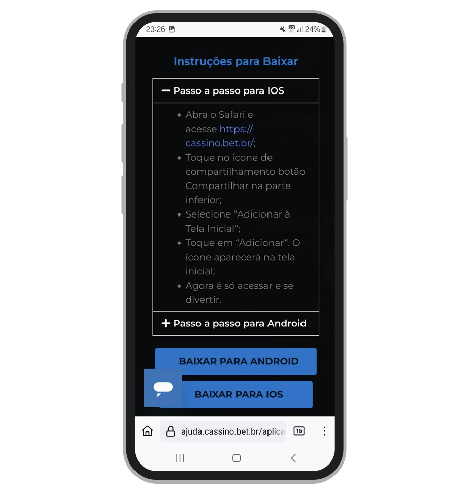 A plataforma oferece aplicativo mobile para Android