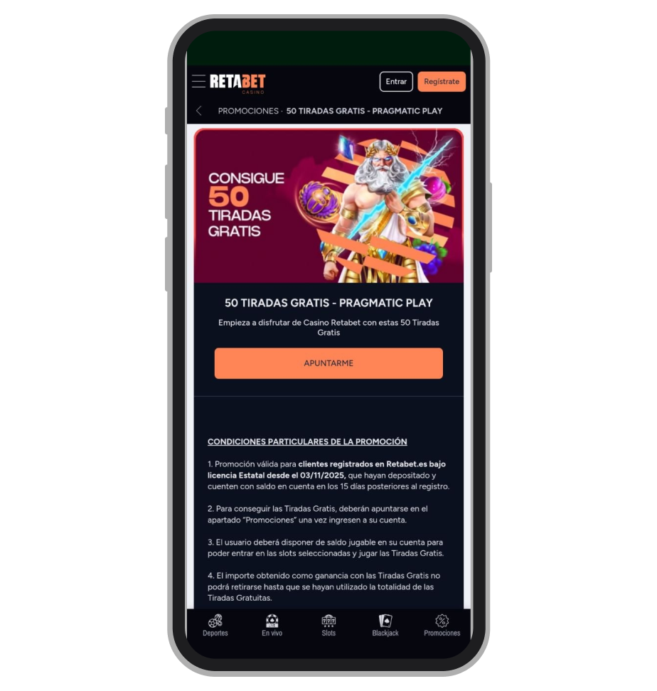 Tiradas gratis en Retabet