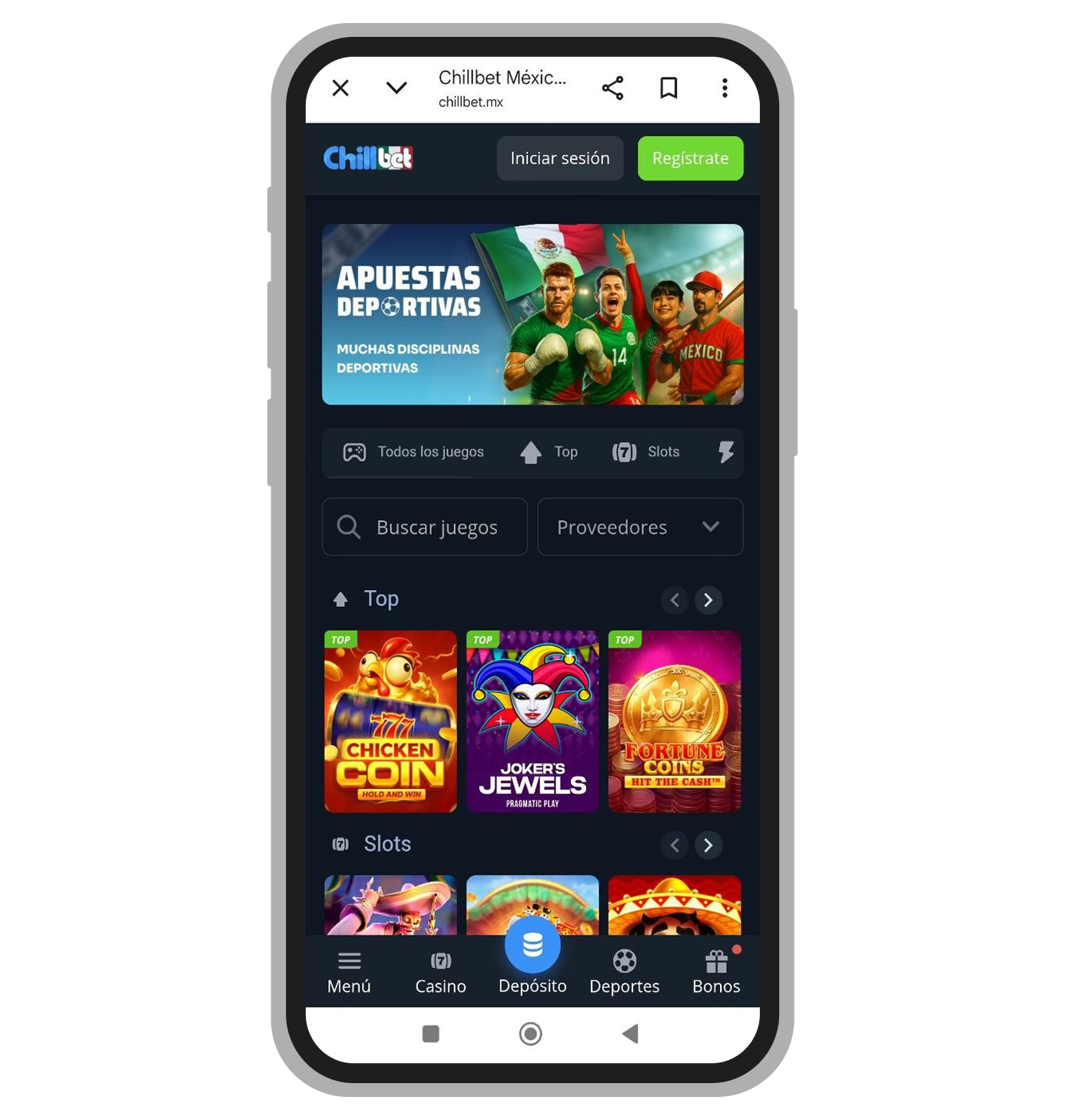 Página principal. Chillbet