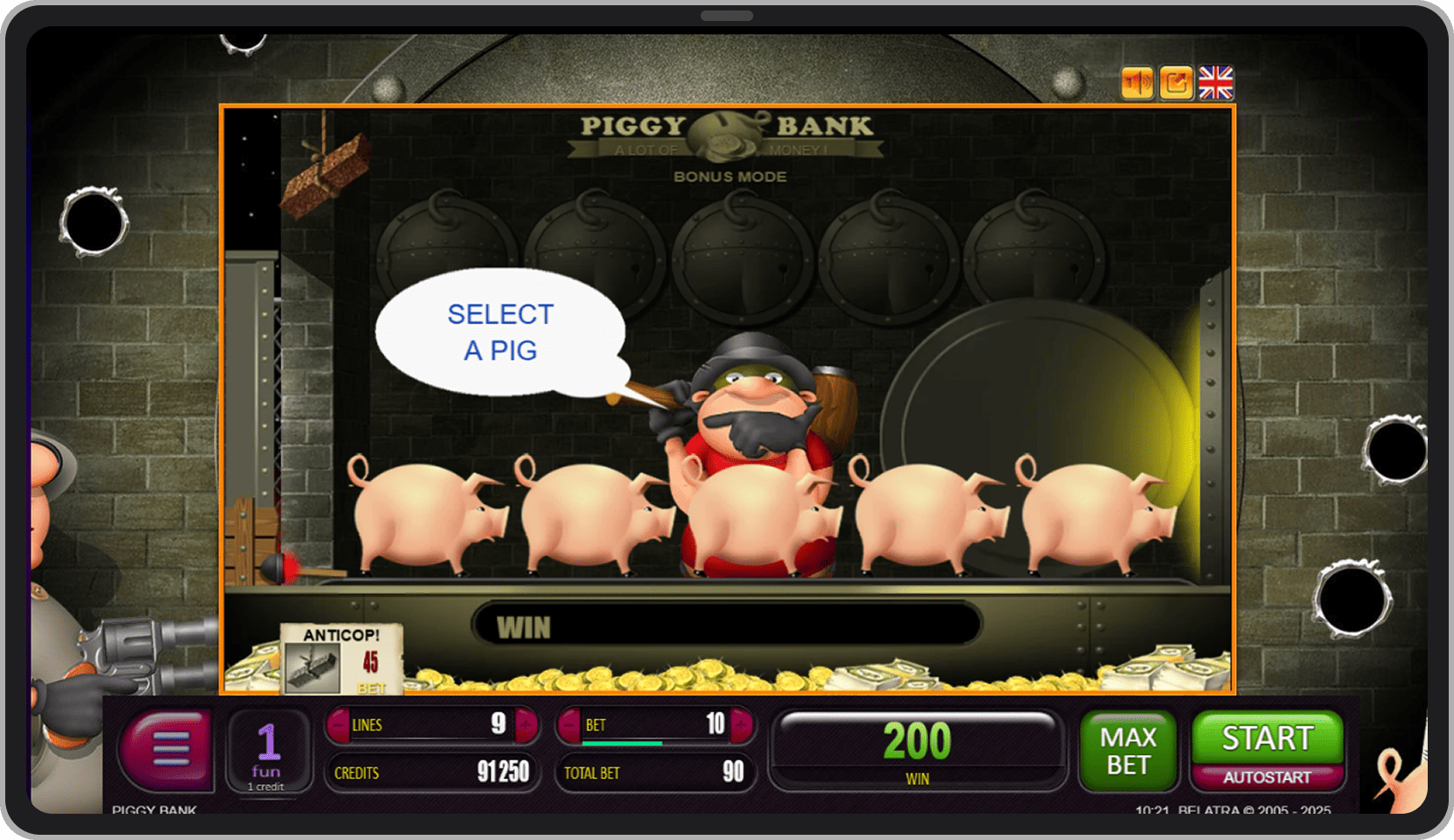 Joc bonus cu pușculițe