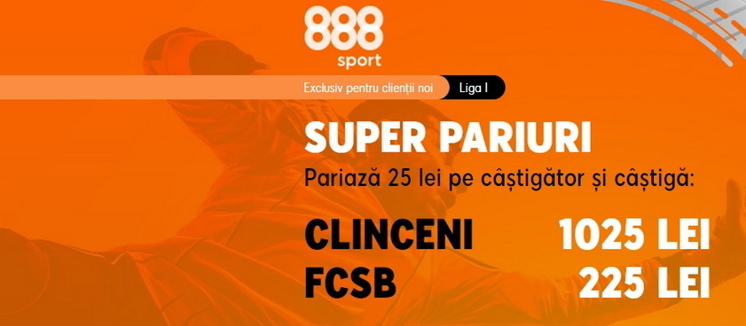 Ia-ţi super cotele de la 888 Sport din meciul Academica Clinceni - FCSB