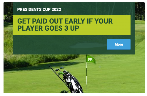 Paddy Power Golf Early Payout Promotion.