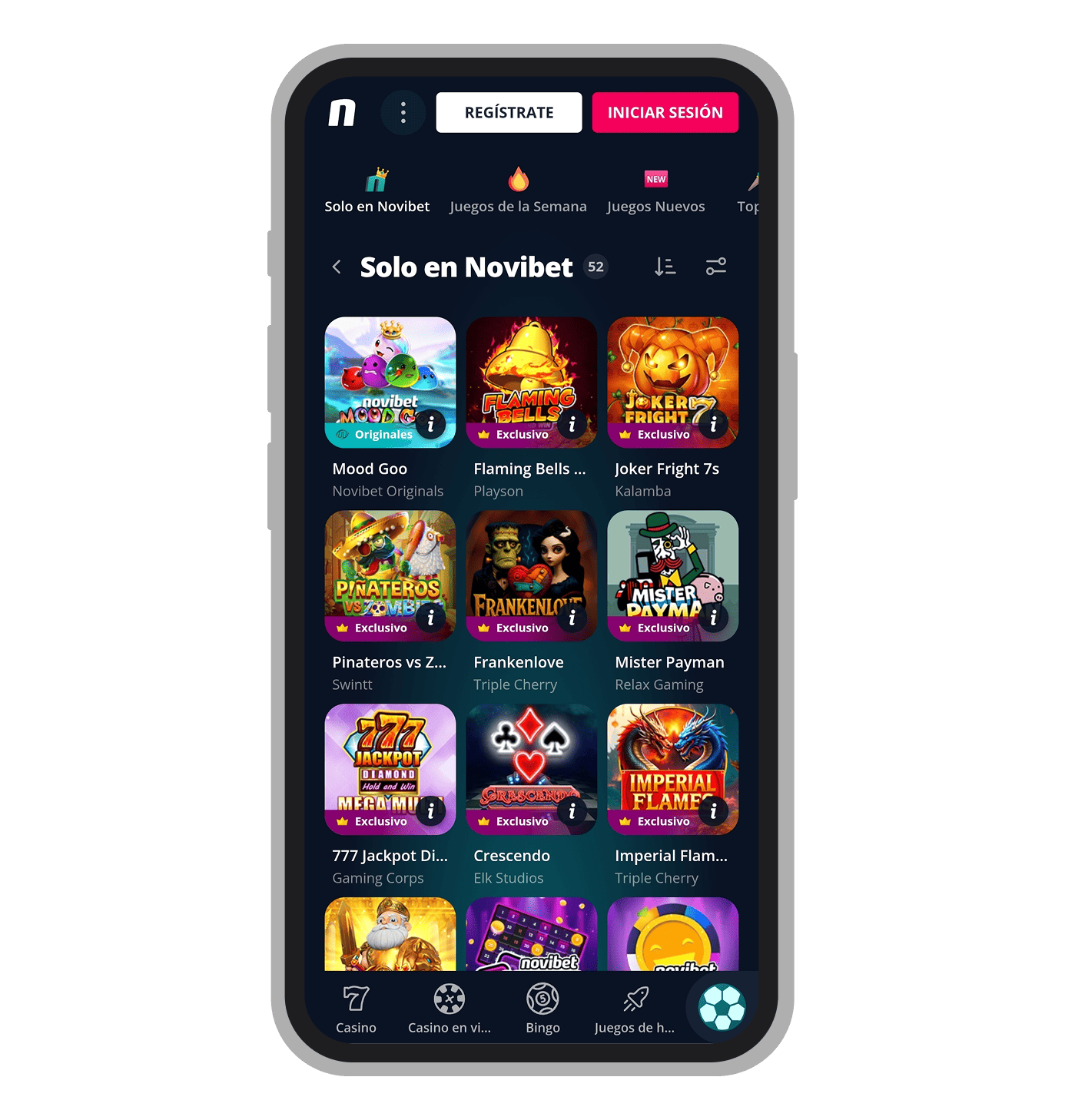 Exclusivo en Novibet