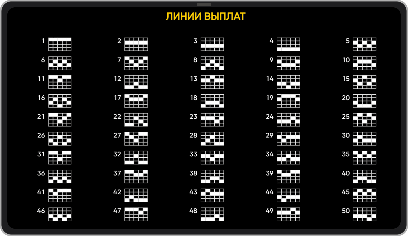 Линии выплат