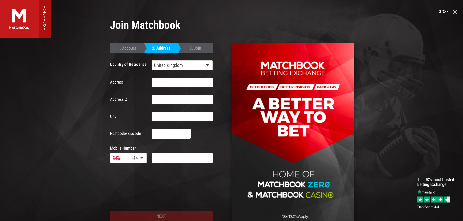 How to claim the Matchbook bonus for new customers