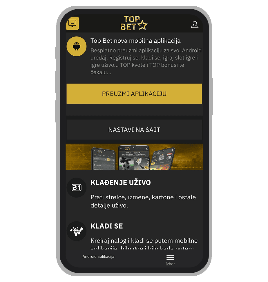 Top Bet linkovi za download aplikacije