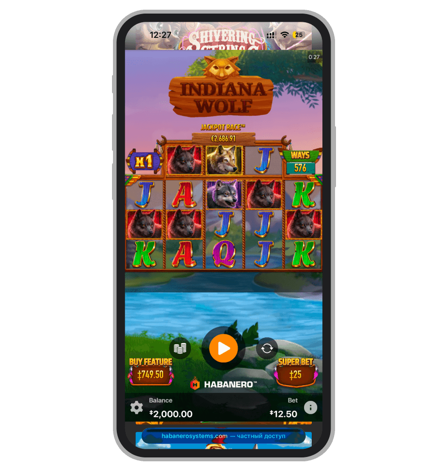 Покупка бонус-раунда и повышение ставки в Indiana Wolf