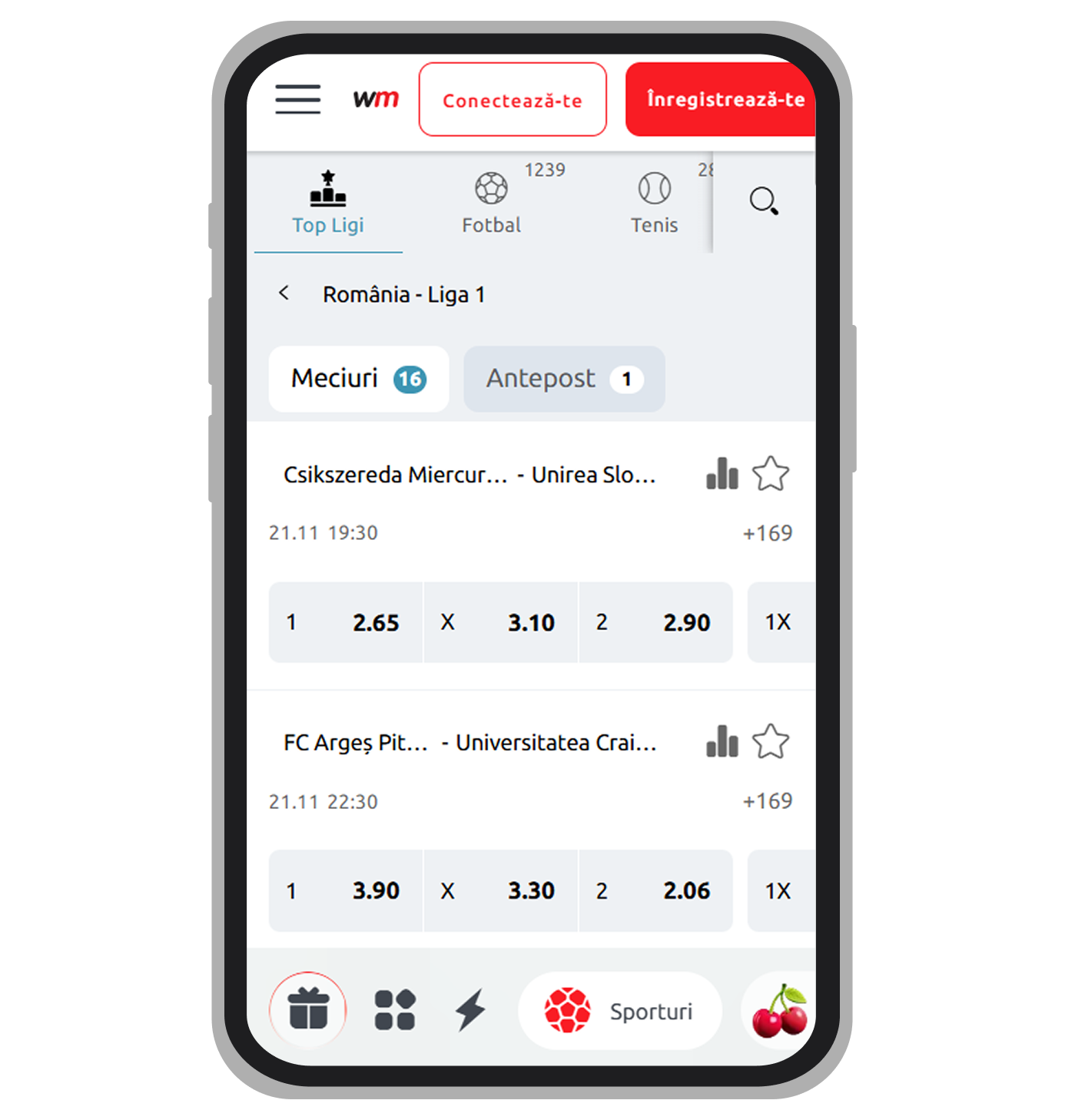 Cote pariuri sportive Winmasters