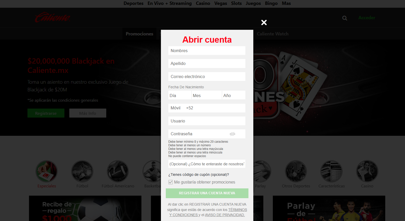 Formulario de registro