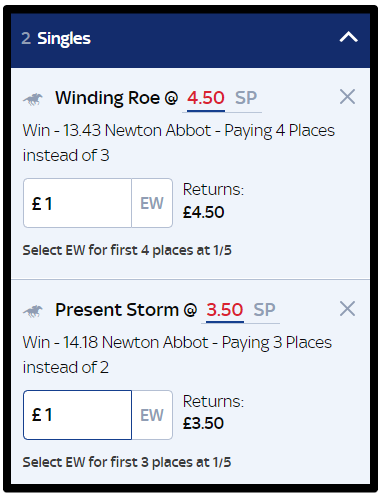 A horse racing double bet.