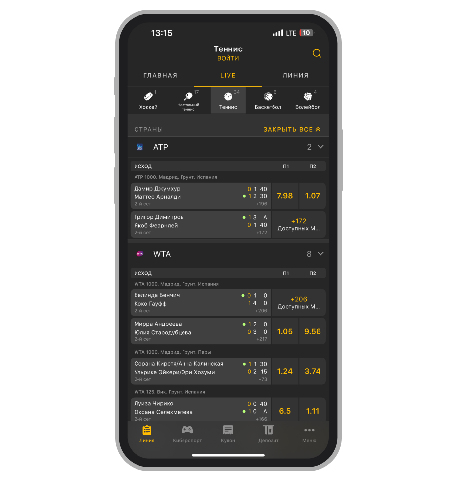 Теннисные рынки