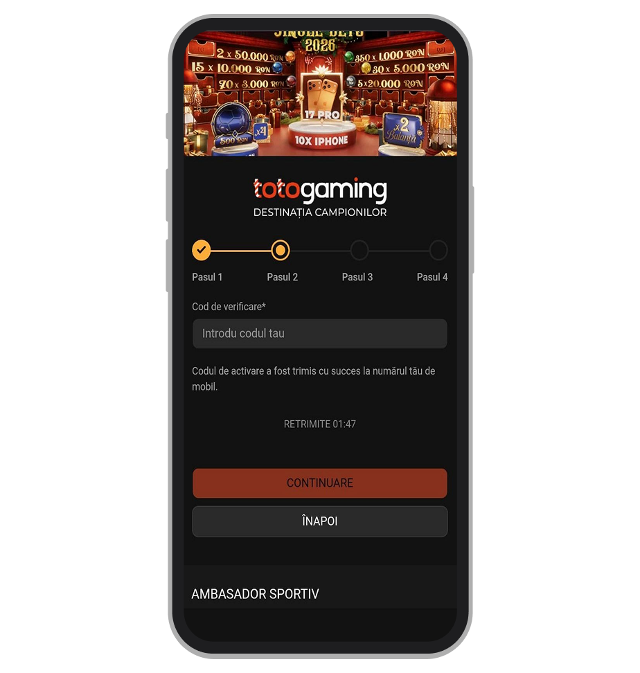 Formular de înregistrare TotoGaming (a doua parte)