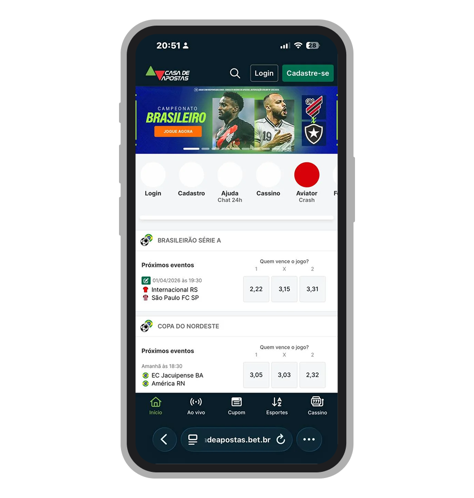 Casa de Apostas é uma plataforma R$ 2 com saque a partir de R$ 1