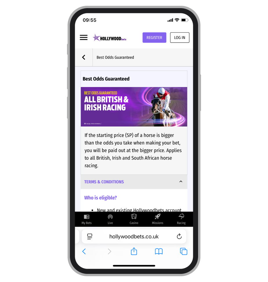 Boosted odds on horse racing