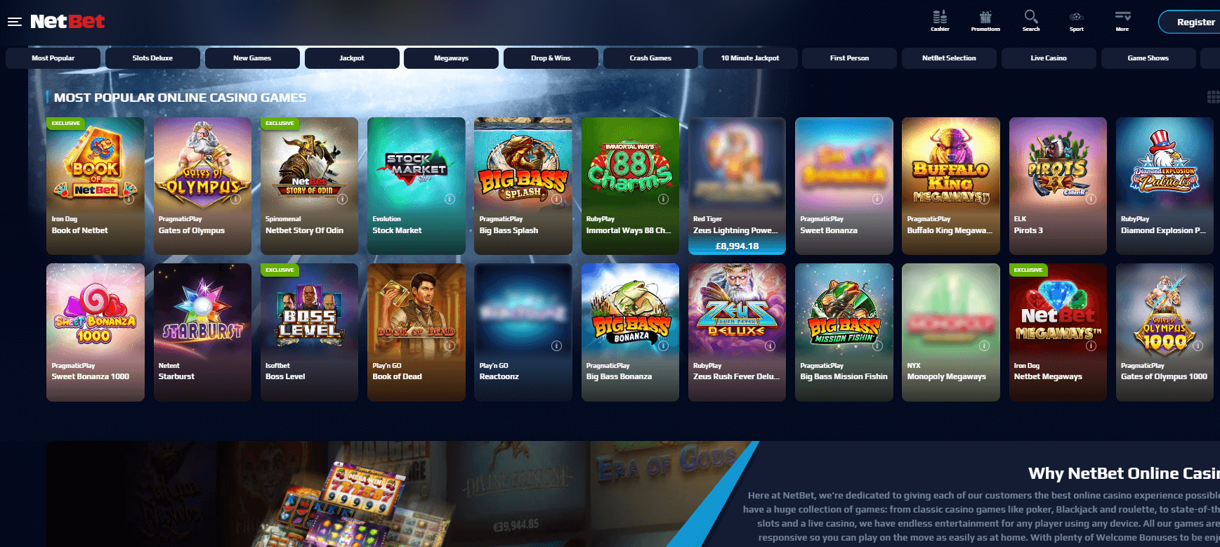 NetBet Popular Slots