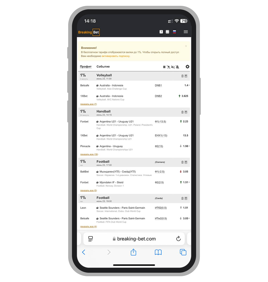 Линия прематч
