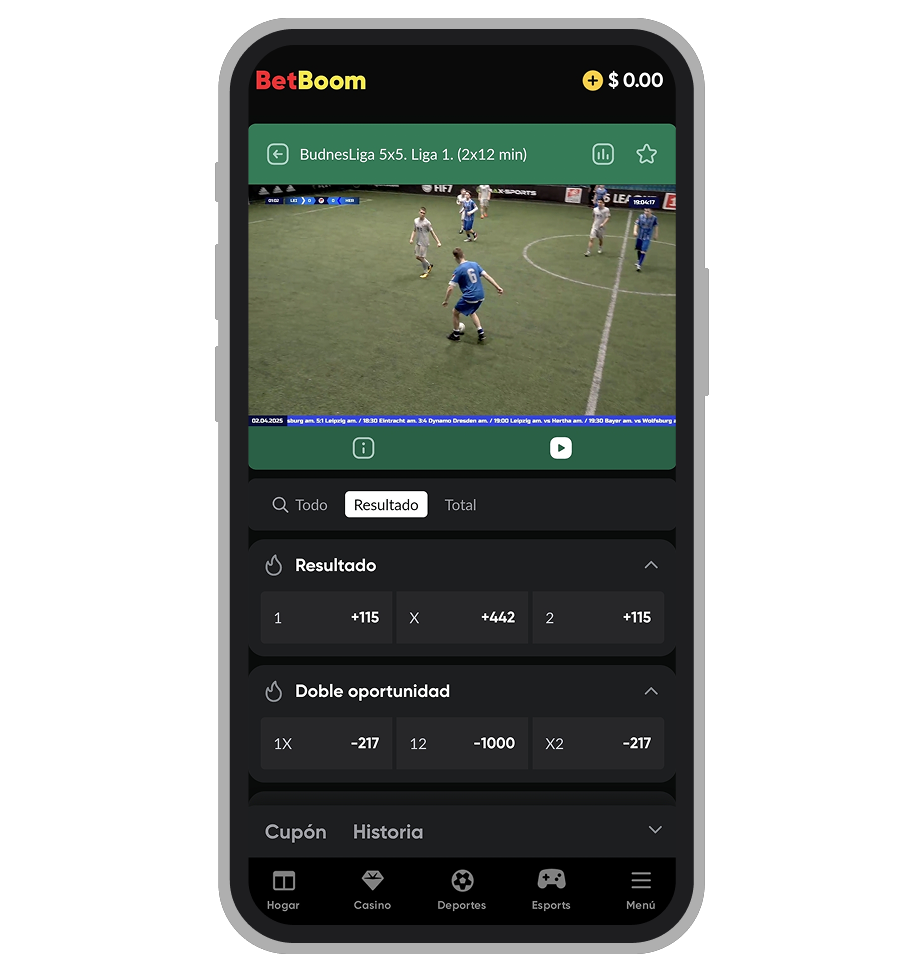Video en vivo BetBoom