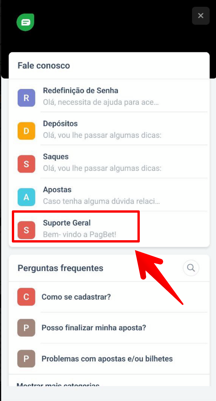 Escolha o tema da sua dúvida