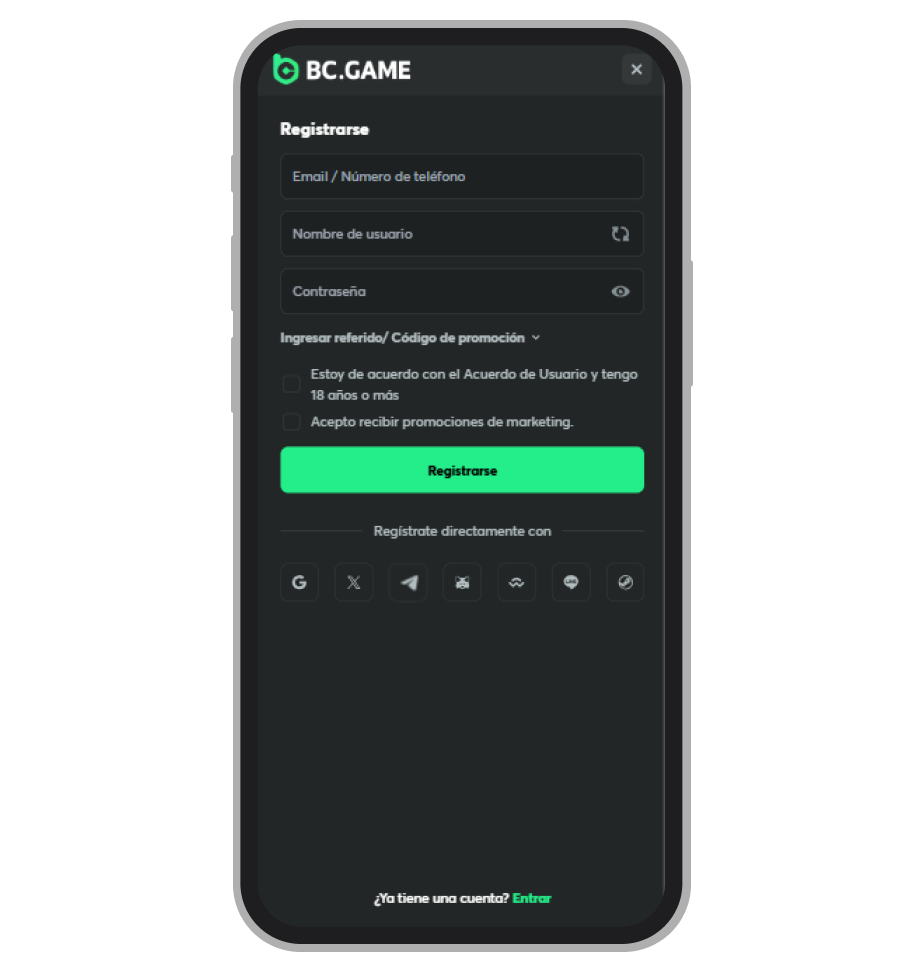 Formulario de registro