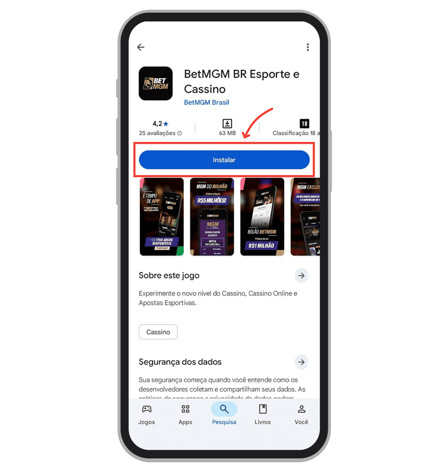 Toque em “Instalar”