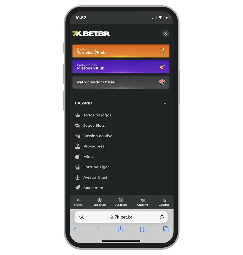 Menu lateral so site mobile