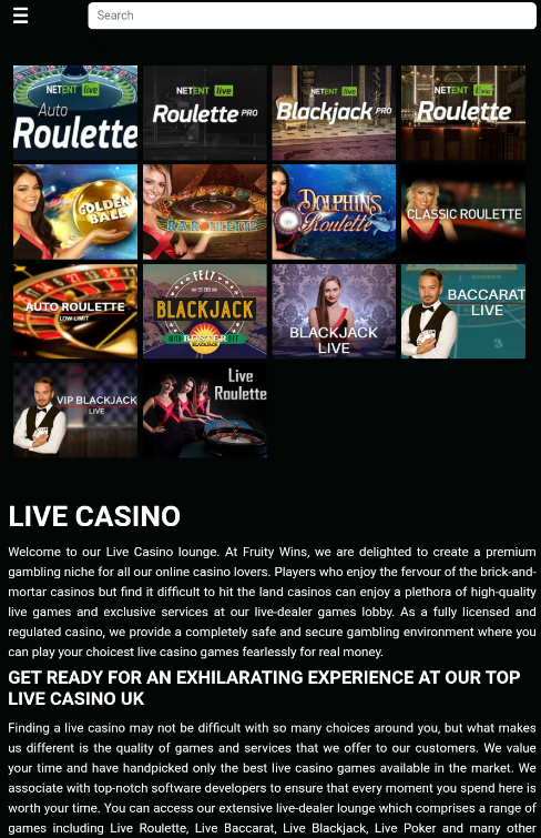 Live casino