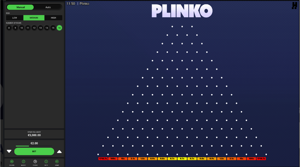 Plinko Dare2Win: juego rápido con altos multiplicadores