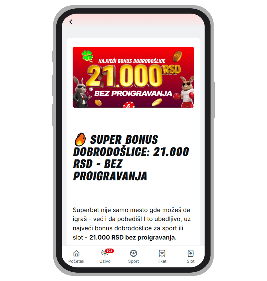 Superbet bonus dobrodošlice