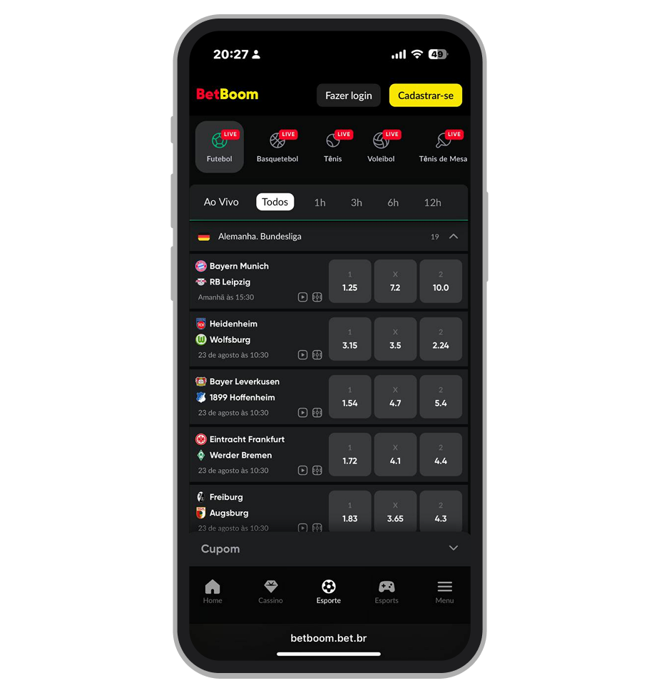Se busca por mercados menos comuns para apostar em Bundesliga a BetBoom é uma ótima opção