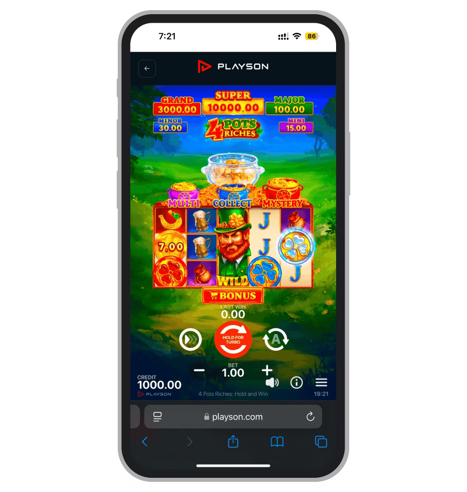 Джекпоты в 4 Pots Riches: Hold and Win