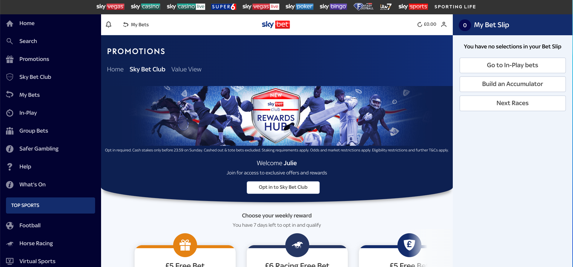 How to join Sky Bet Club