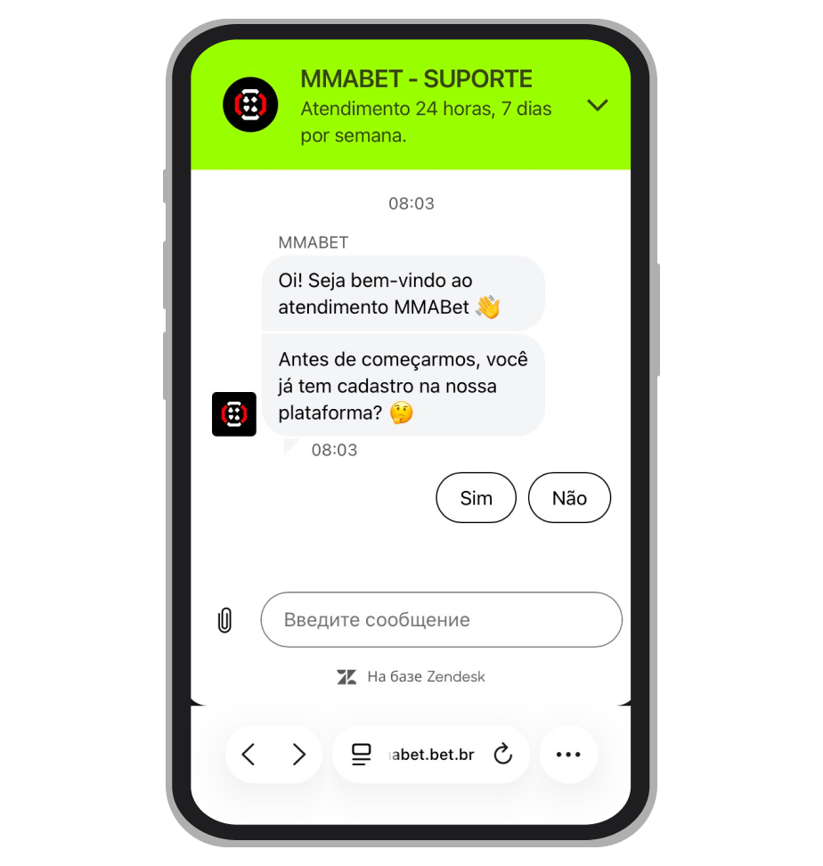 Chat ao vivo na MMABet