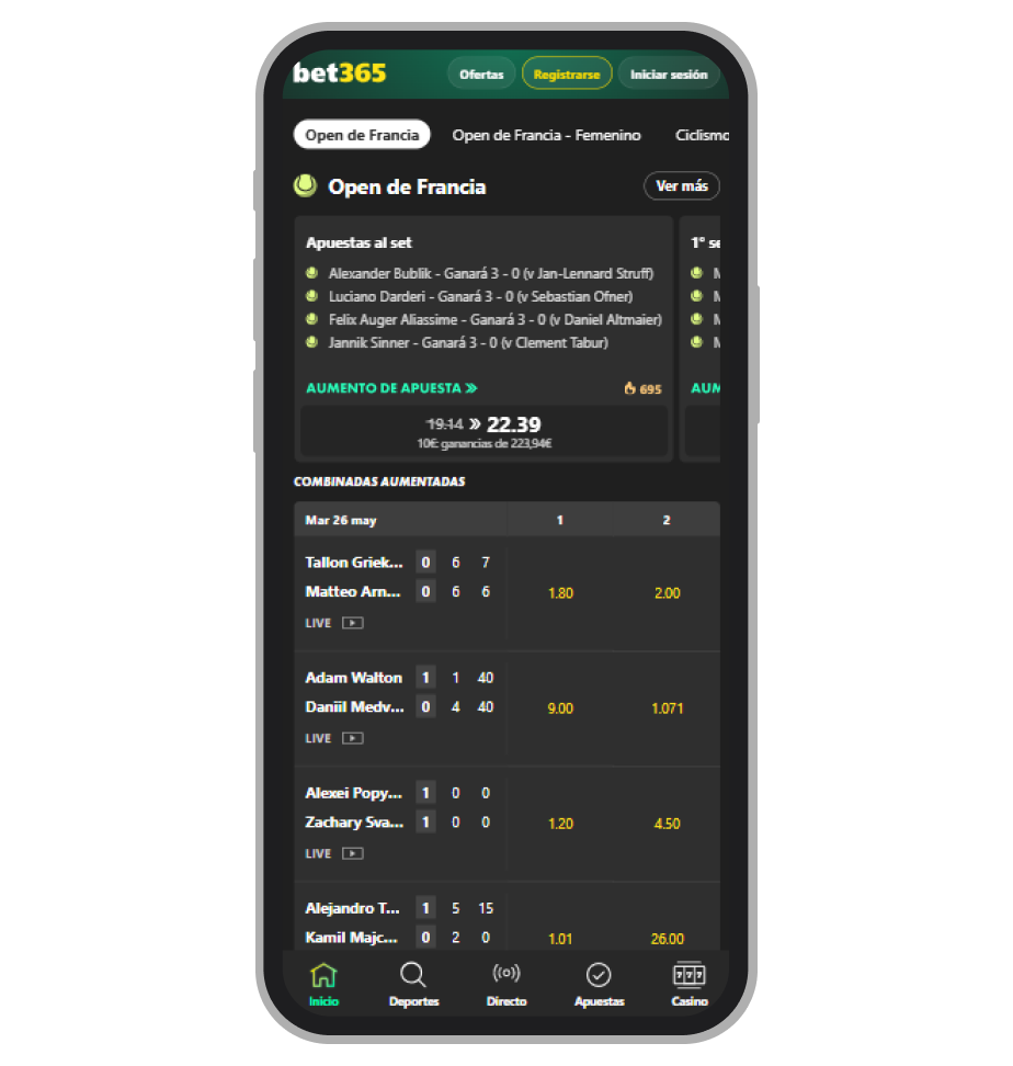 Apuestas en Bet365