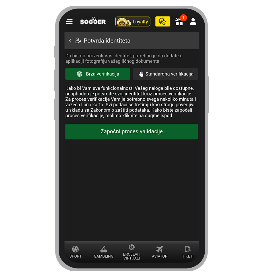 Otpremanje dokumenata za verifikaciju