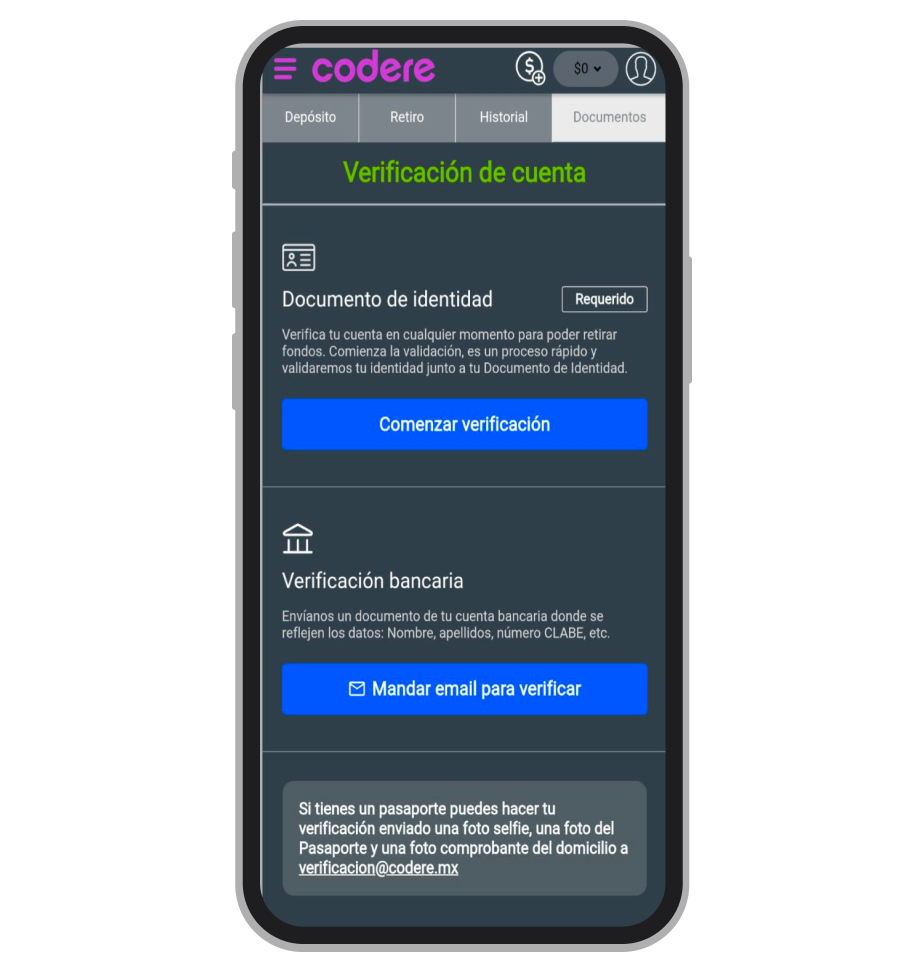 Página de verificación