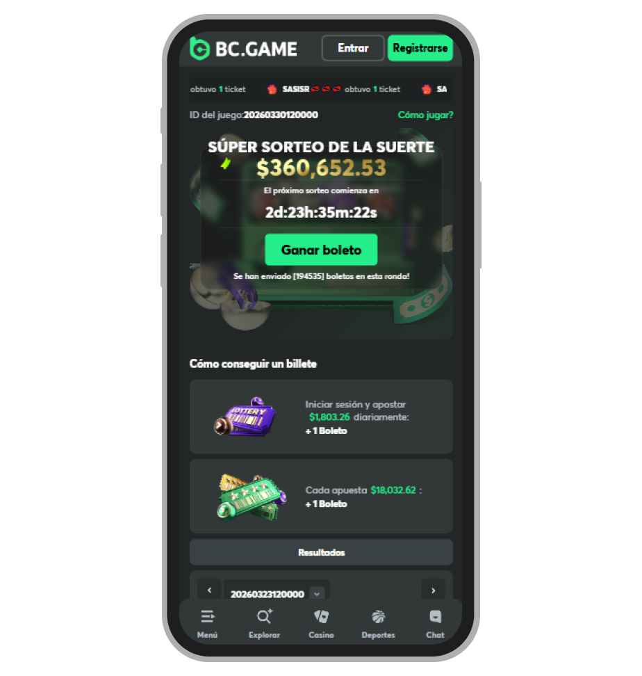 Sorteo Semanal en BC.Game