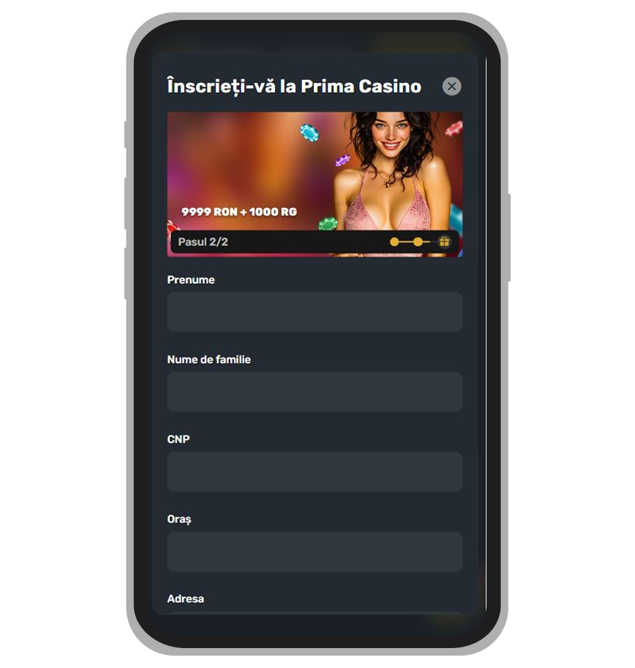 Înregistrare la Prima Casino, pasul 2