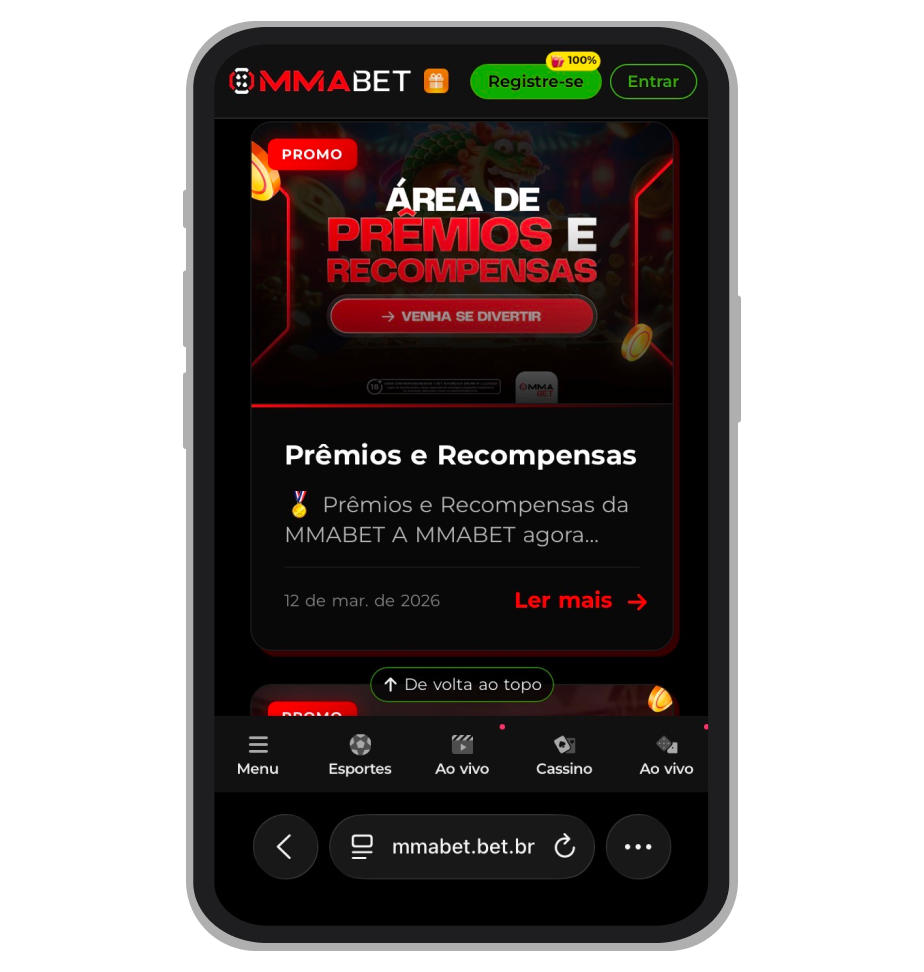 Seção de promoções da MMABet