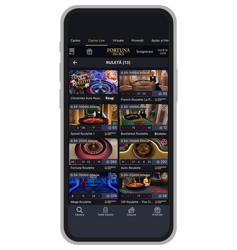 Mese de ruletă live