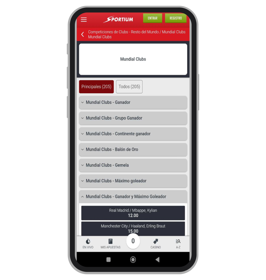Apuestas a largo plazo. Sportium