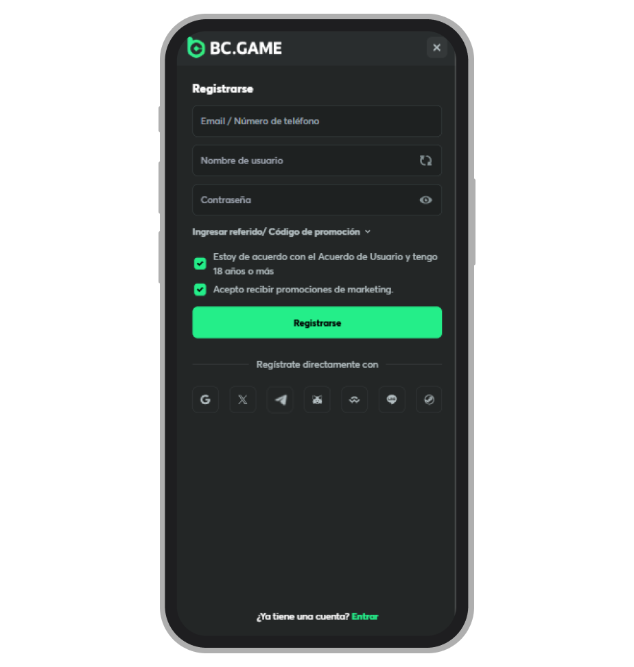 Formulario de registro