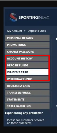 Select a deposit method