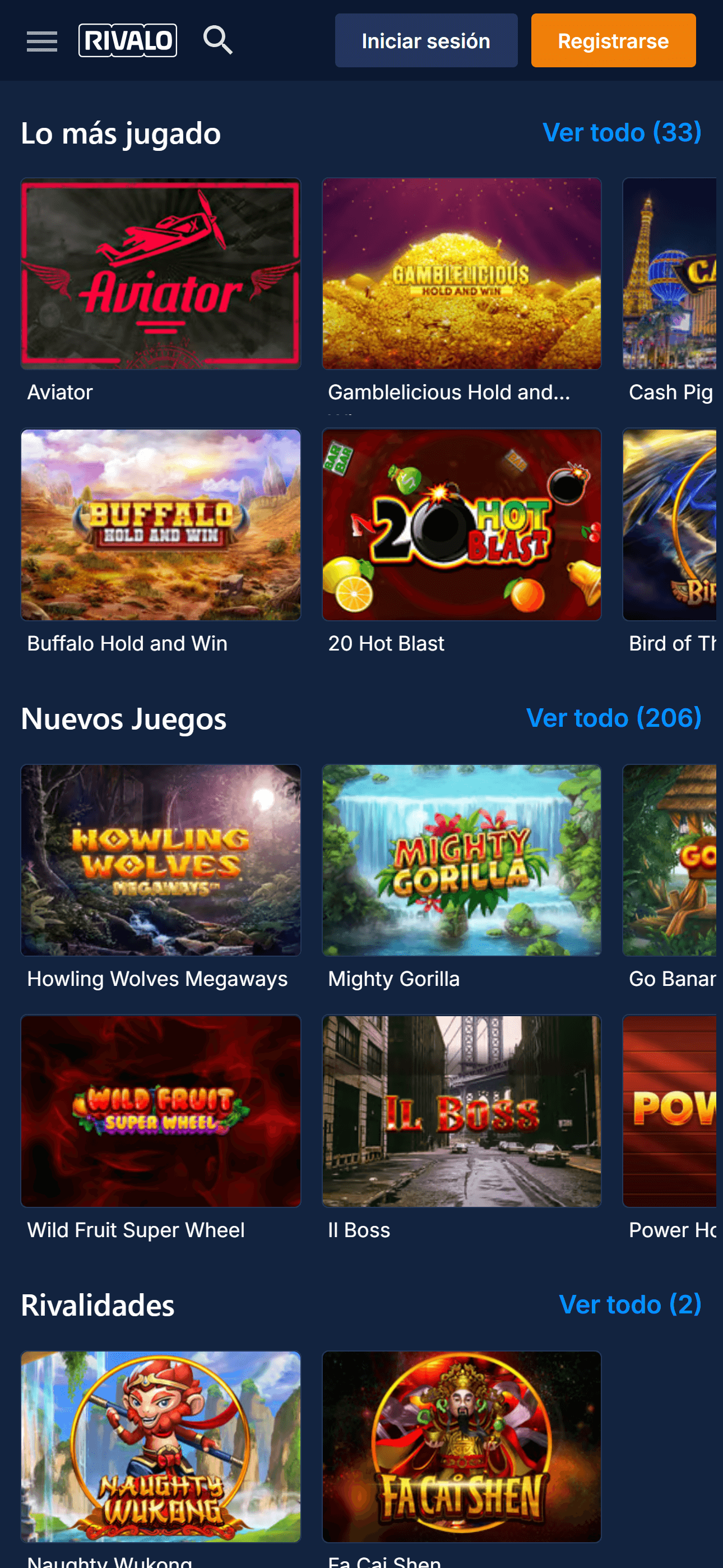 Juegos más populares